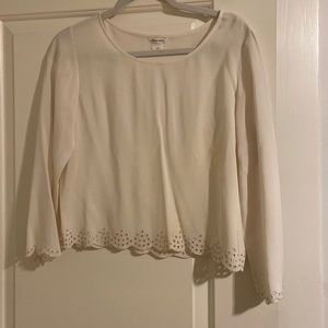 Club Monaco silk scalloped crop top